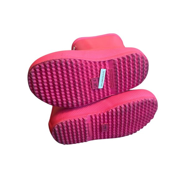 Hunter Bright Pink Rain Boots Wellies Pull-On Classic Rubber Size 6 Baby Girl - Picture 6 of 9